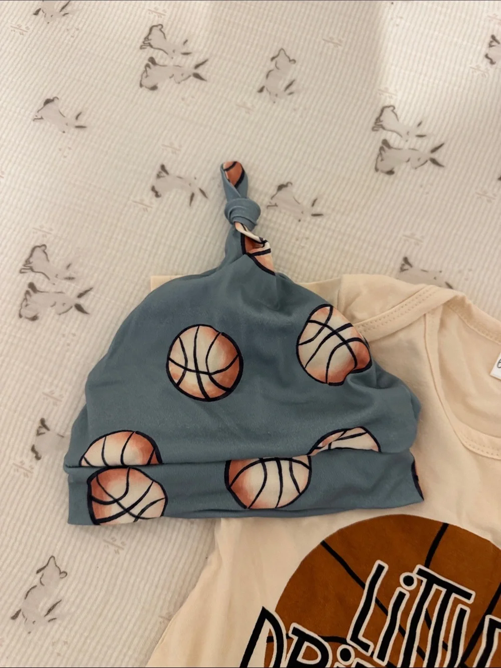 Little Dribbler Baby Bodysuit Basketball Pants Set